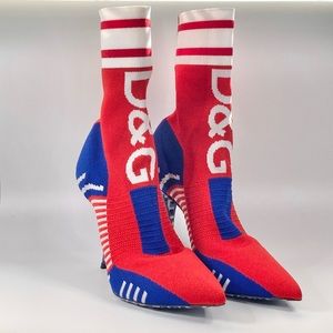 New Dolce & Gabbana Lori Jacquard Knit Heel Size 6